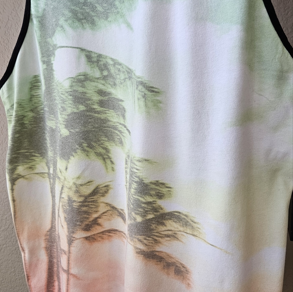 Blue Crown Tropical Palm Tree Tank Top XL - Picture 3 of 4